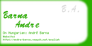 barna andre business card